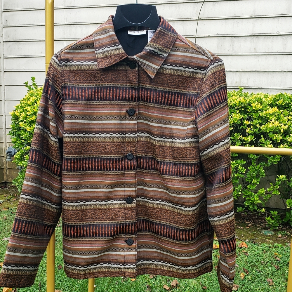 90s White Stag Patterned Jacket